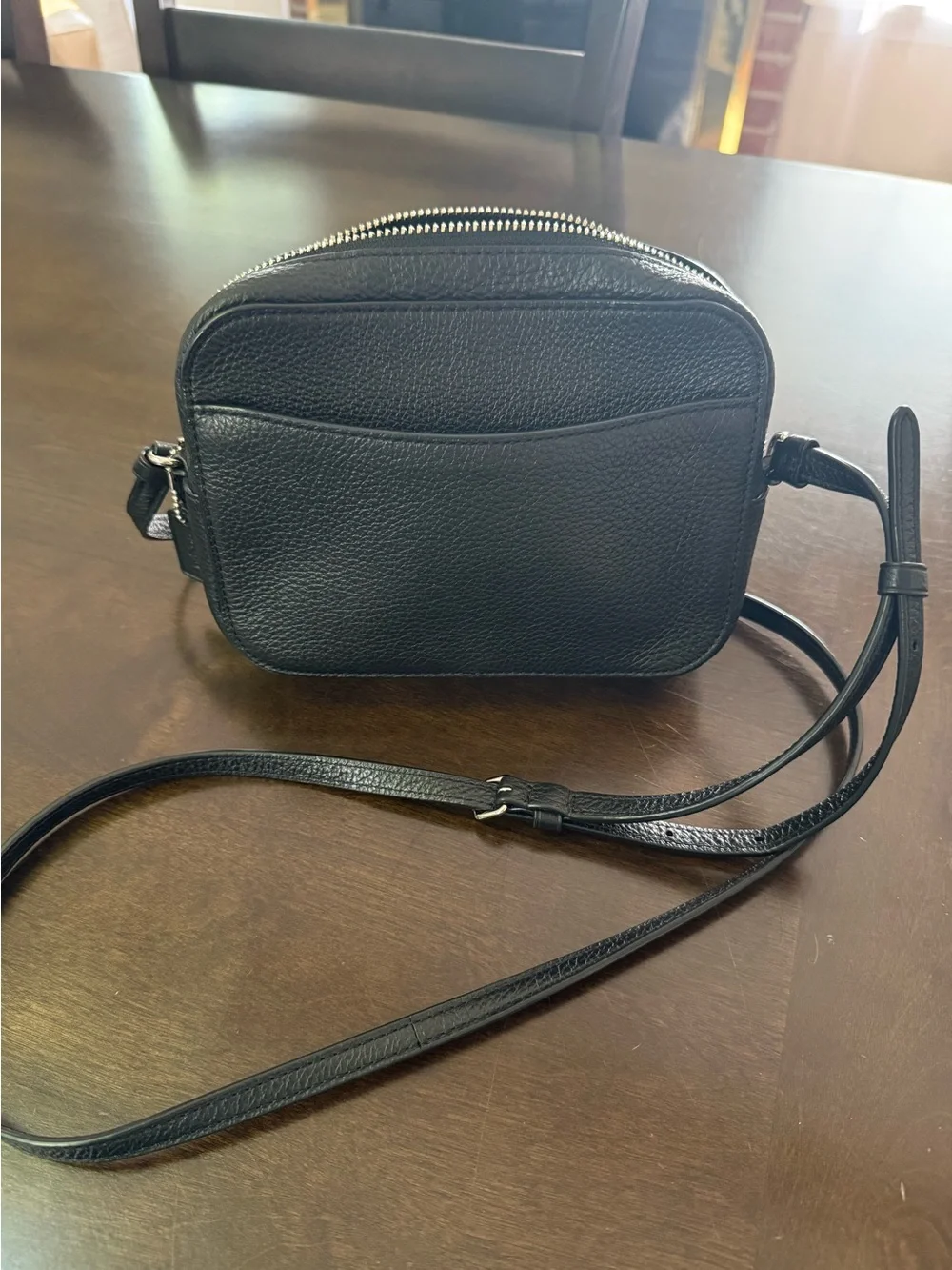 Coach Black Pebbled Leather Mini Camera Bag